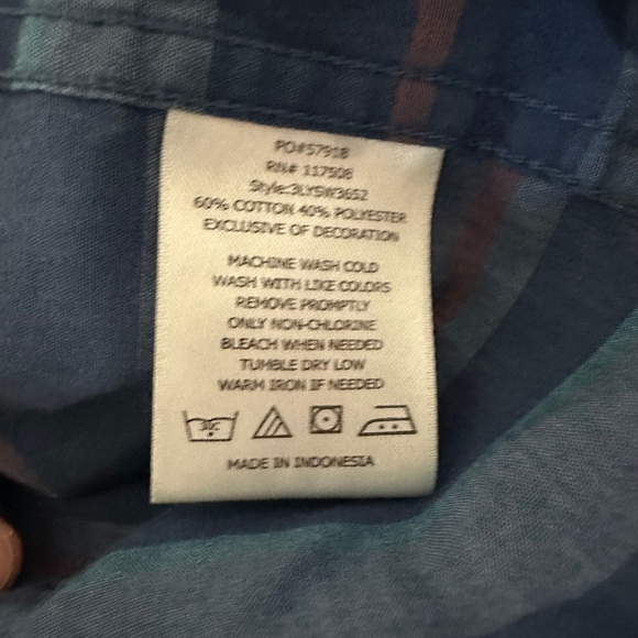 Vans Striped Button-Up Shirt Men's Size Medium Short Sleeve Blue Cotton Casual - Picture 6 of 11